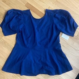 NWT Eloquii Women’s Peplum Top with Zipper on back. Royal Blue. Sz. 18